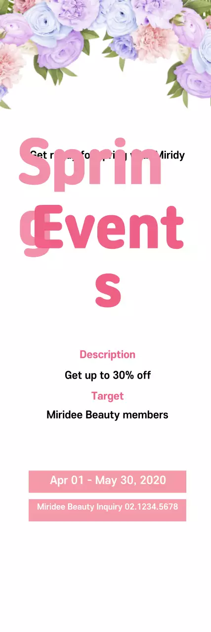 Banner de promoção de primavera elegante rosa