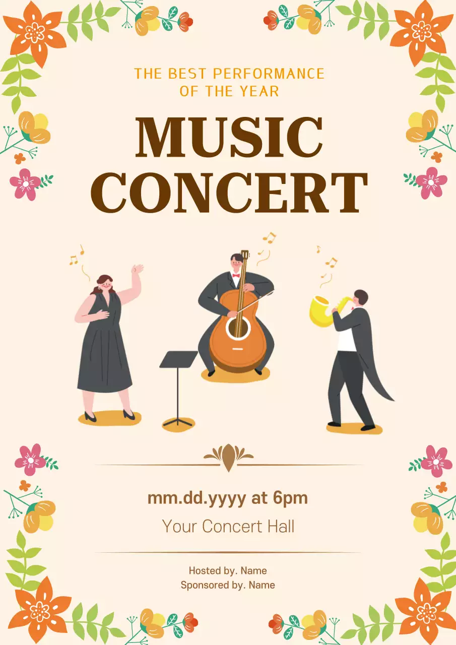 Beige Vintage Music Event Poster