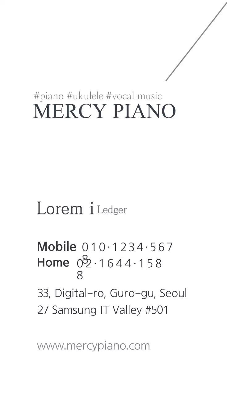 Cartão de visita de propaganda musical minimalista cinza