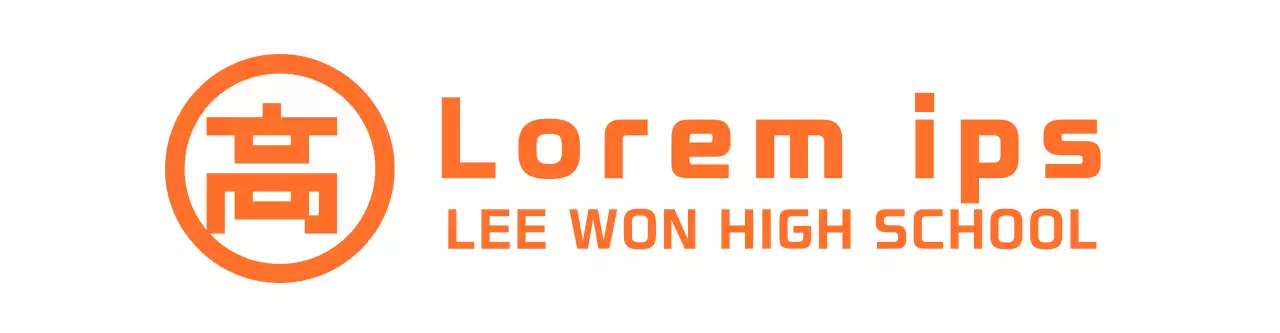 High school promotional products in a clean, orange-and-white emblem logo style
