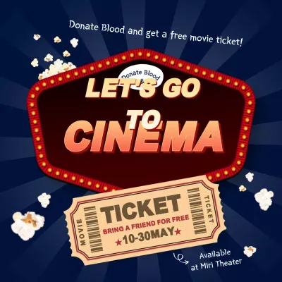 Blue Retro Cinema Promotion Instagram Post