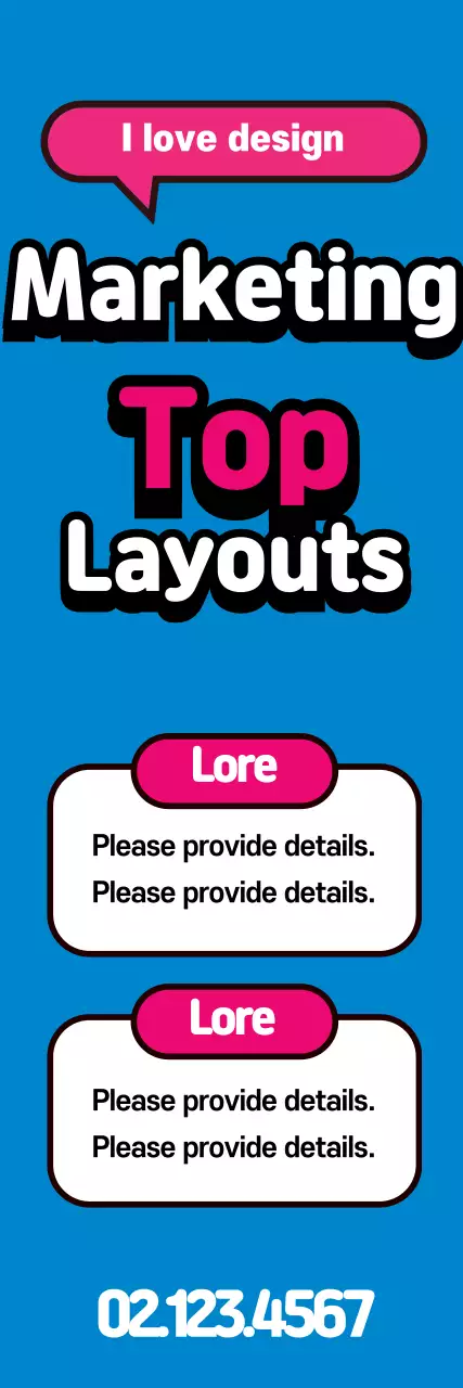 Banner promocional de marketing em negrito azul