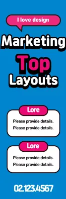 Banner promocional de marketing em negrito azul