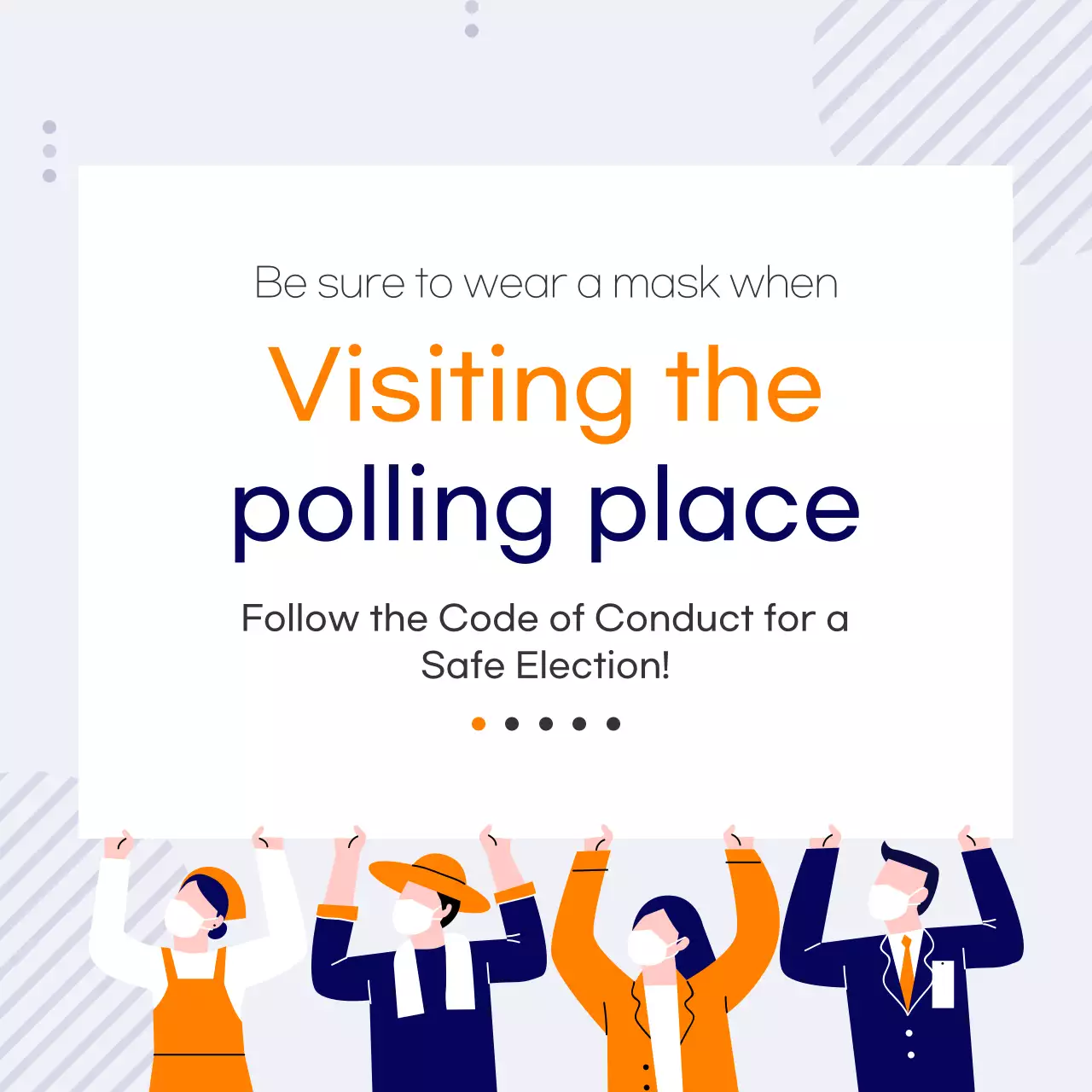 Orange Modern Election Notice Instagram Post