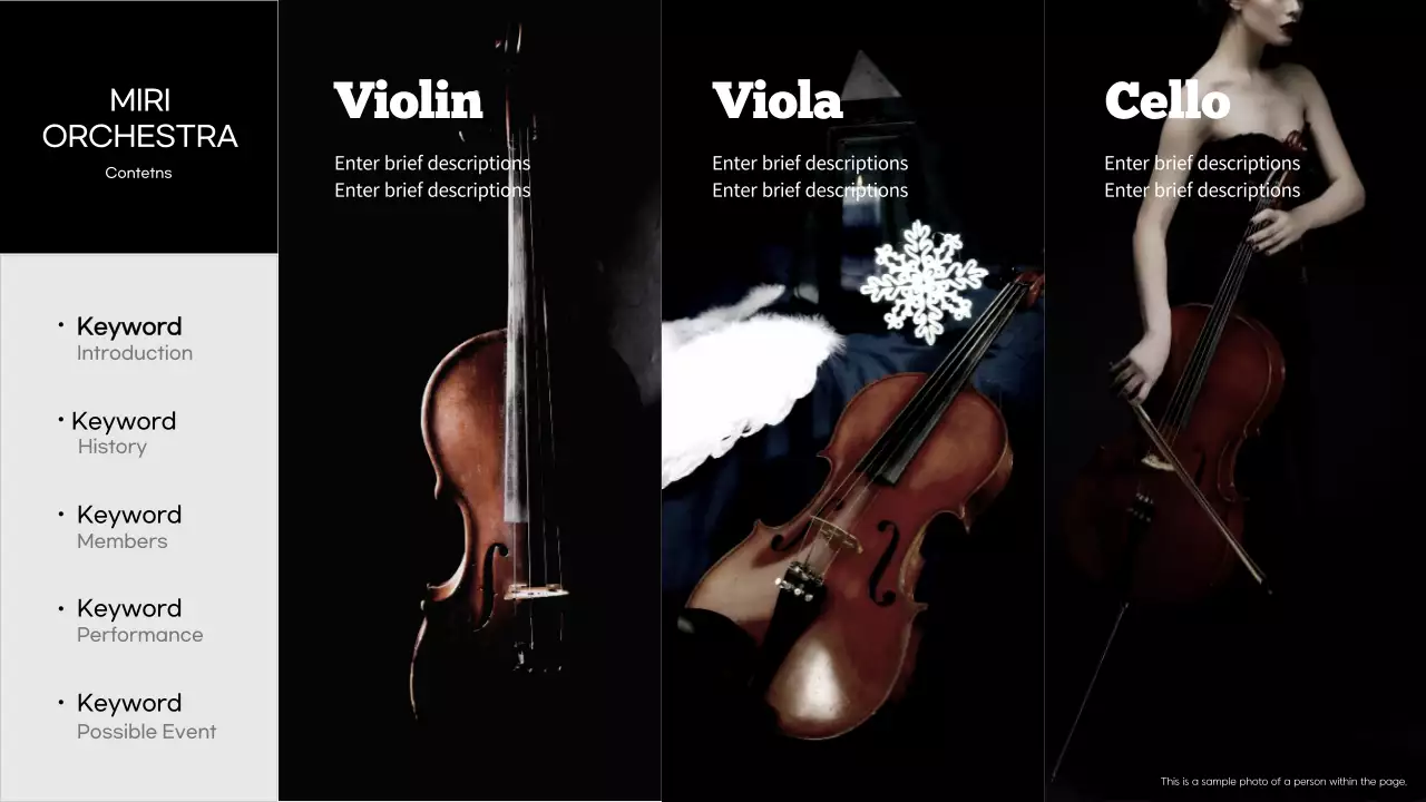 Black Elegant Orchestra Portfolio Presentation