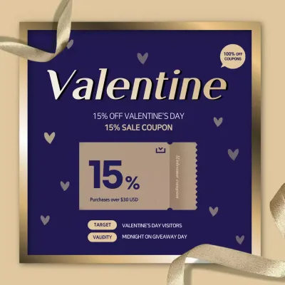 Navy Elegant Valentine's Promotion Social Media Post