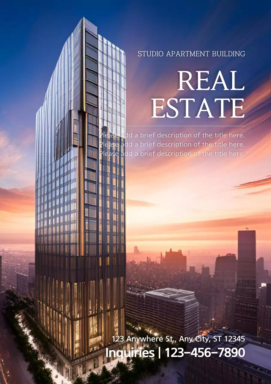 Blue Modern Real Estate Promotion Poster