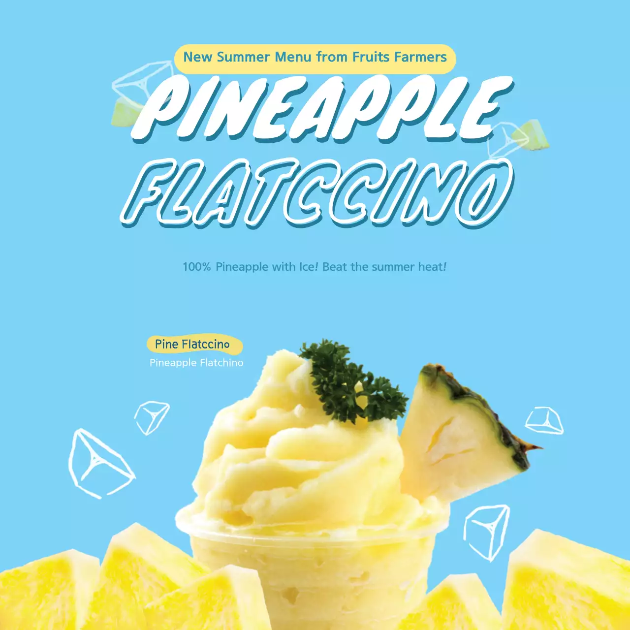 Blue Trendy Pineapple Promotion Banner