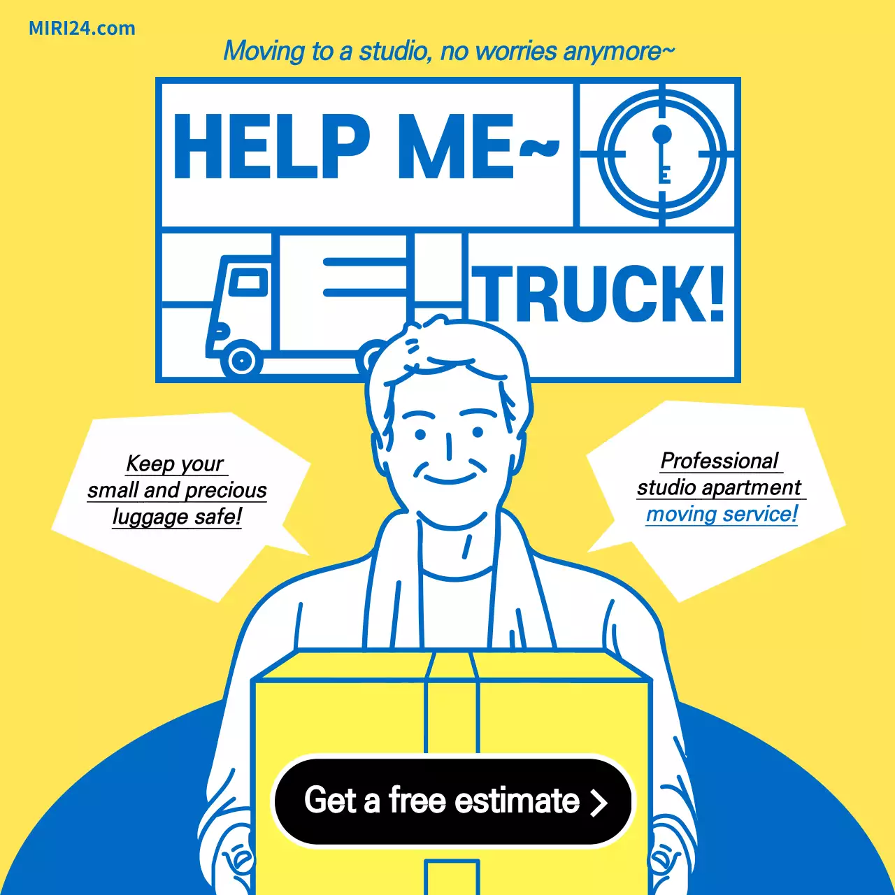 Yellow Modern Moving Promotion Social Media Post