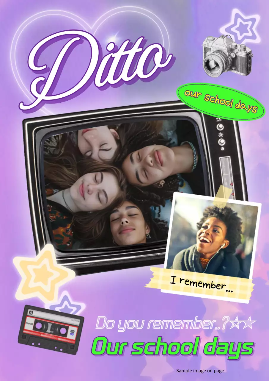 보라색의 레트로 컨셉 학창시절 아트웍