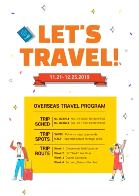 Orange Modern Travel Announcement Poster