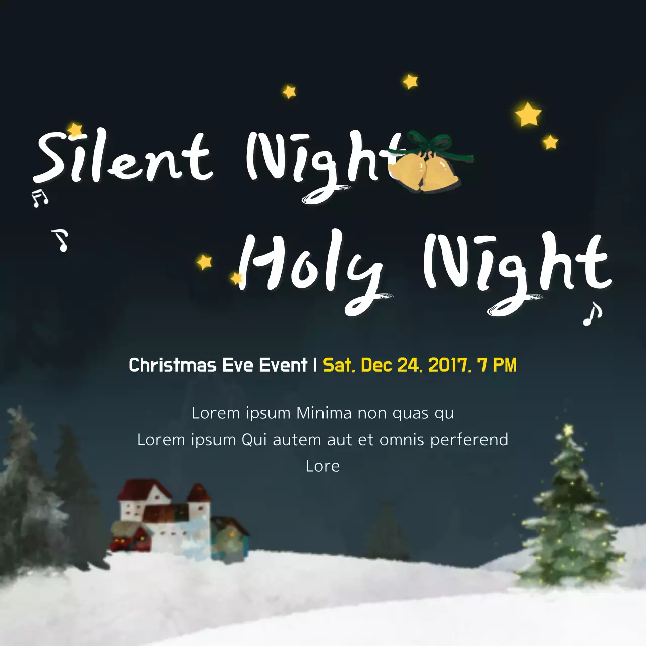 Biểu ngữ sự kiện Giáng sinh truyền thống màu đen