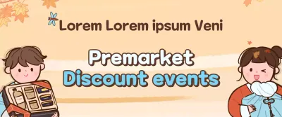 Biểu ngữ khuyến mại giảm giá hoạt hình màu be