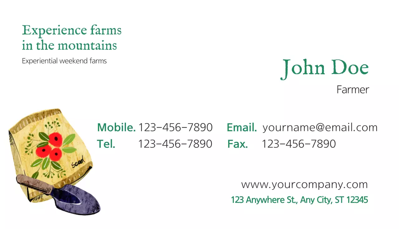 Green Rustic Farm Promotion Business Card