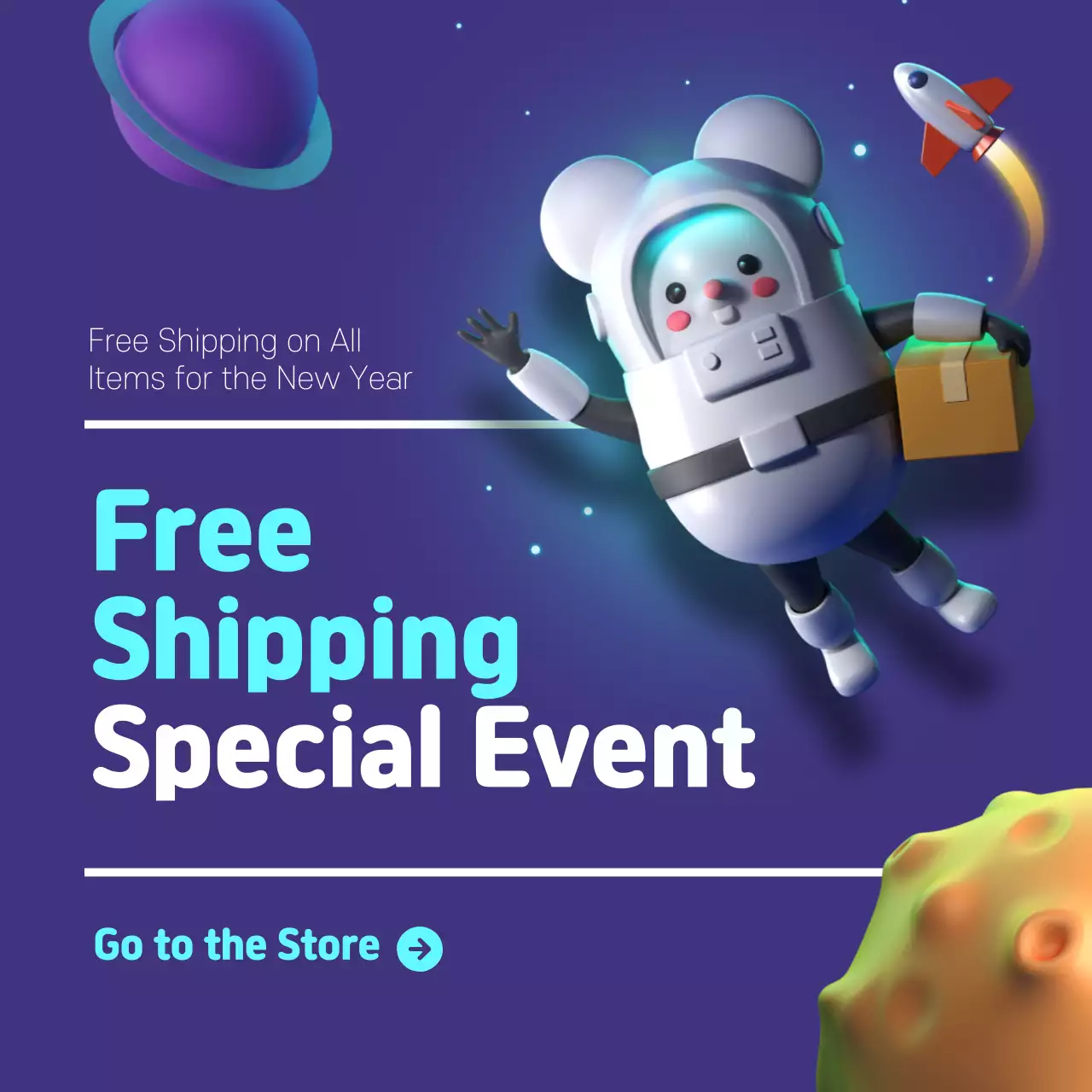 Purple Modern Shipping Promotion Instagram Post