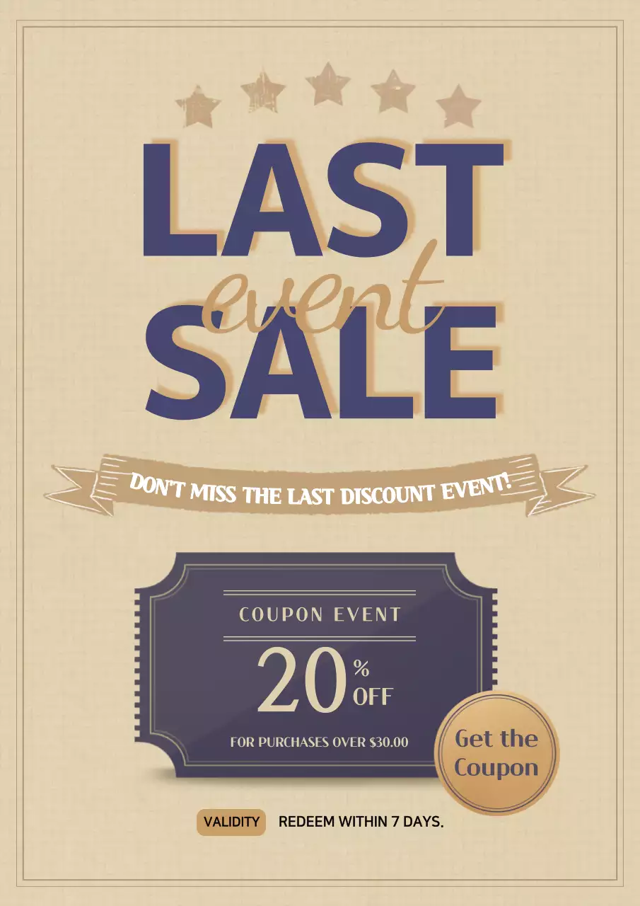 Beige Vintage Sale Promotion Poster