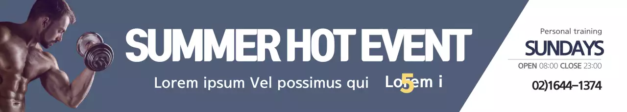 Banner de promoção de fitness moderno azul