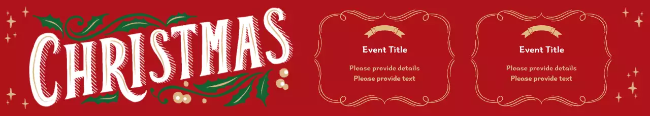 Estandarte de Natal ilustrado vermelho