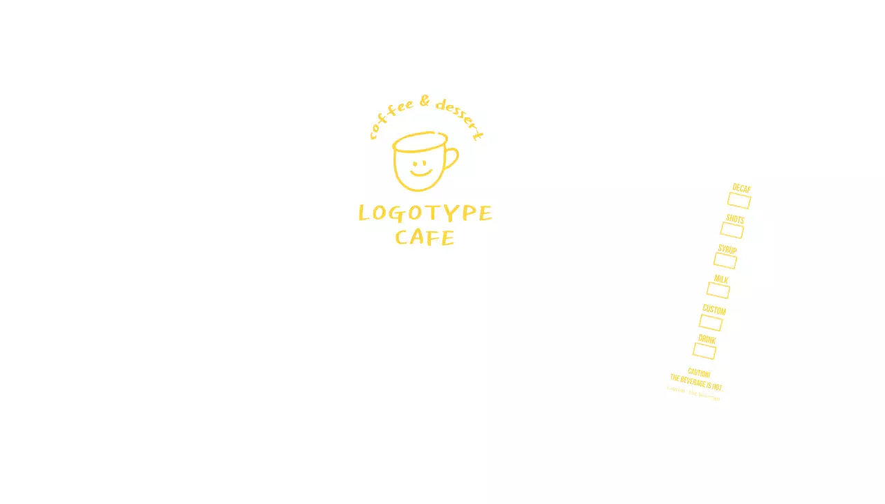 White yellow hand-drawn illustration