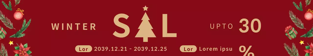 Cartaz vermelho de vendas de Natal