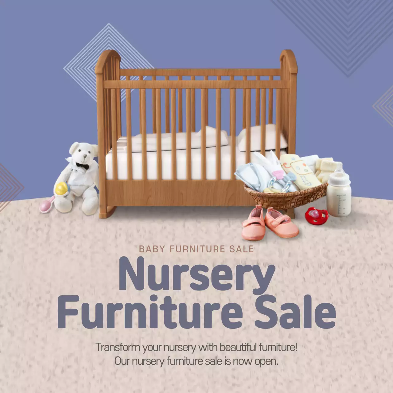 Blue Modern Furniture Promotion Instagram Post