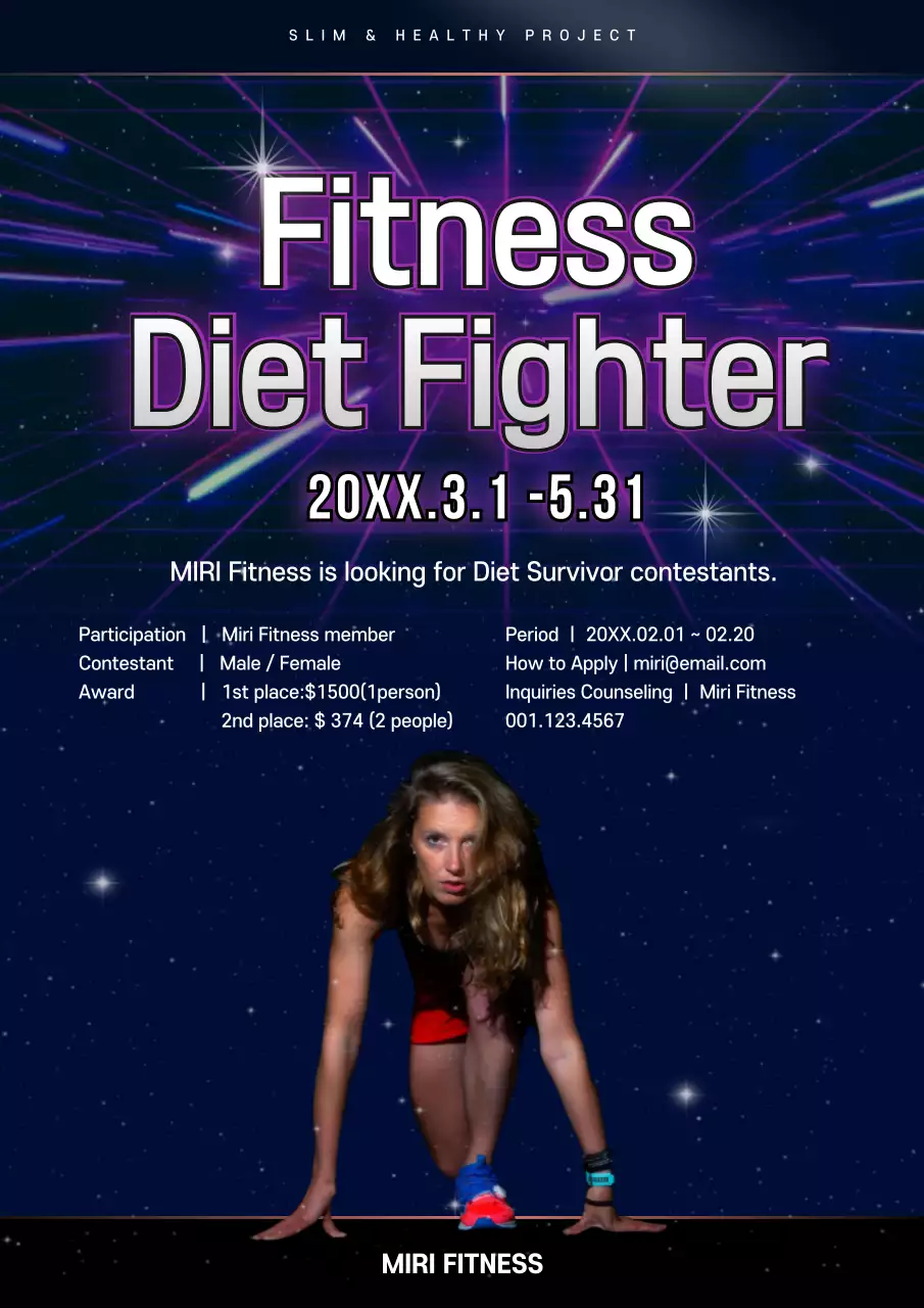 Purple Modern Fitness Promotion Poster