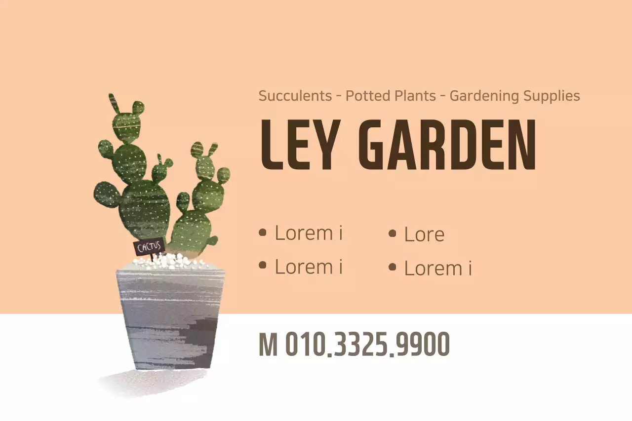 Banner de cartão de visita de jardinagem minimalista bege