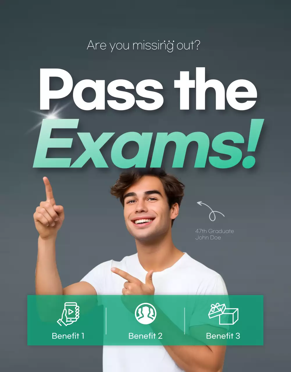 Poster Promosi Ujian Modern Abu-abu