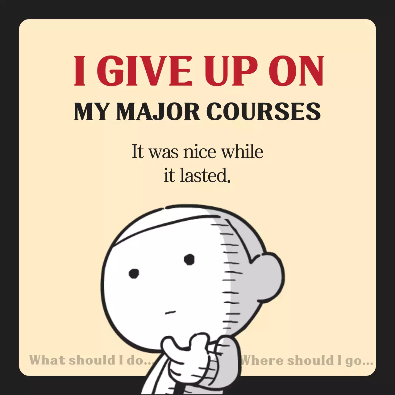 Beige Simple Education Meme Instagram Post