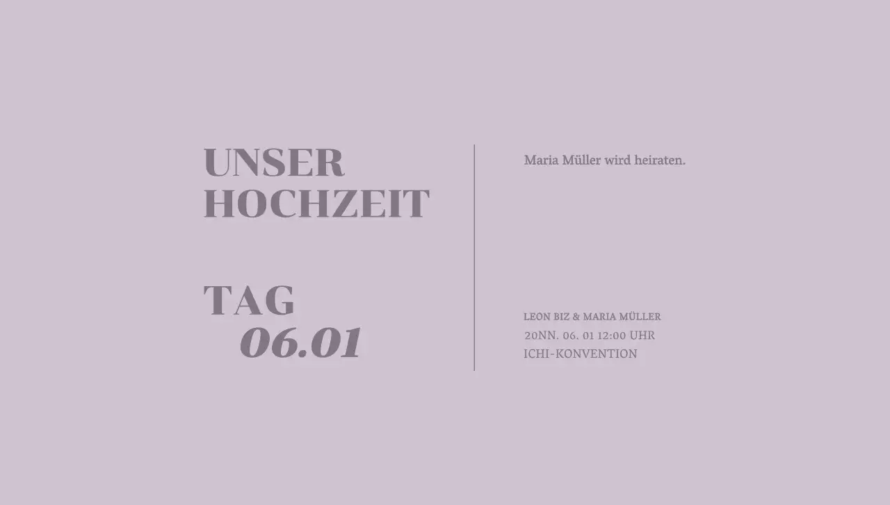 Postkartenumschlag für Hochzeitseinladungen mit hochzeitsbezogenem Text