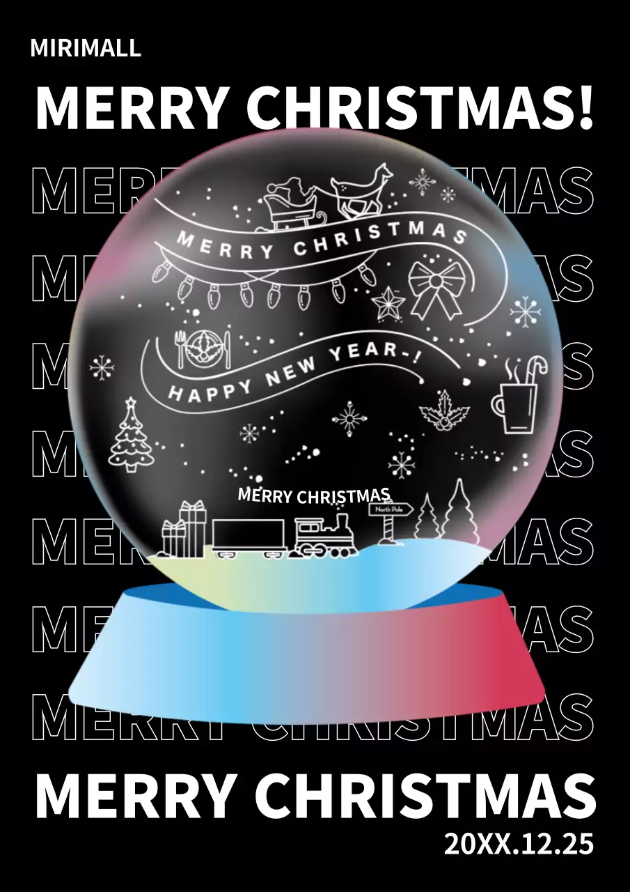 Black Modern Christmas Announcement Poster