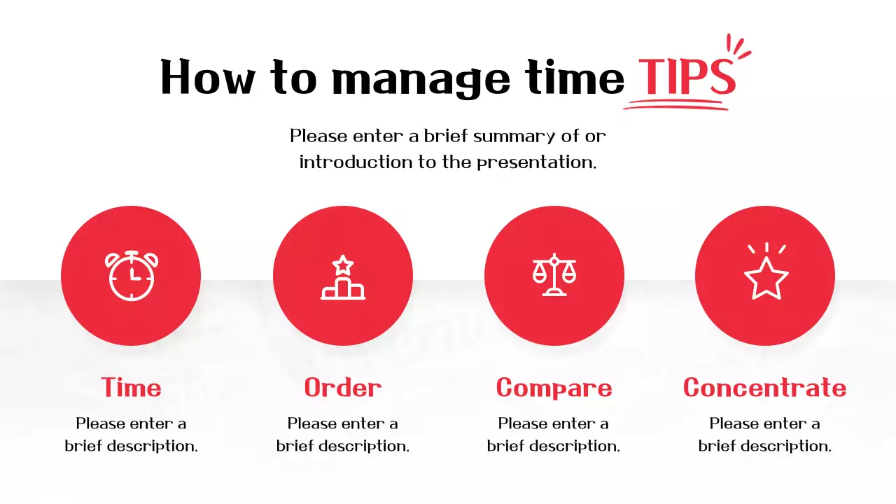빨간색 포인트의 시험지 심플 모던한 문제풀이