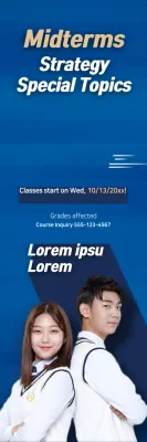 Banner de promoção da educação moderna azul