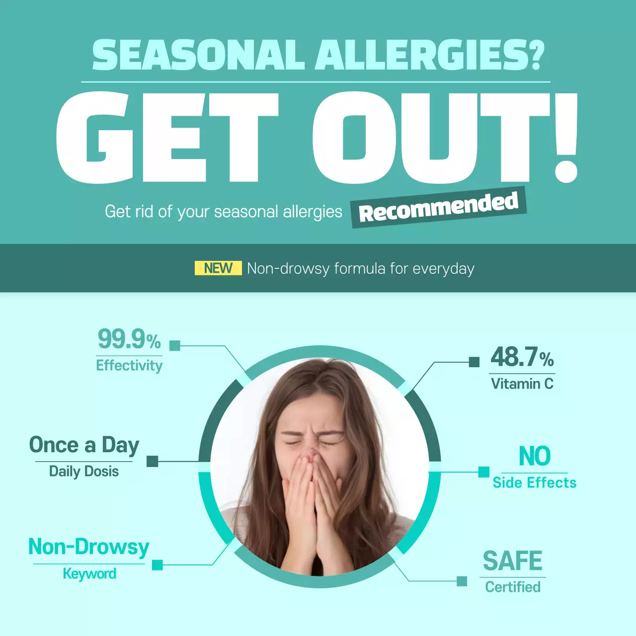 Blue Modern Allergy Promotion Instagram Post