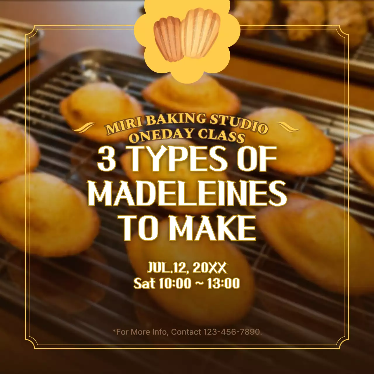 Yellow Traditional Baking Class Invitation Instagram Post