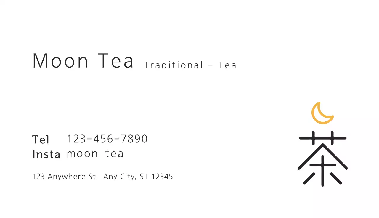 White Minimal Tea Business Card