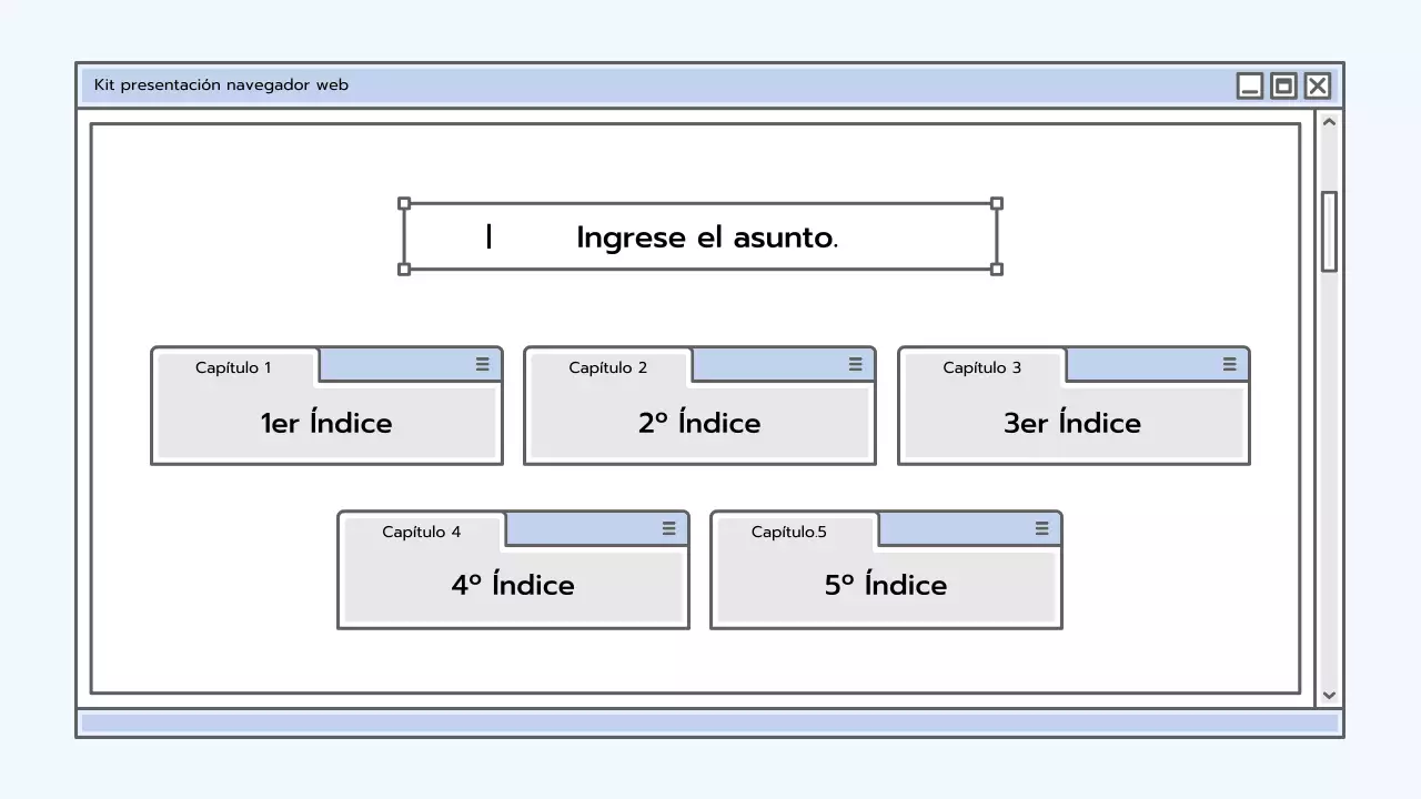 Kit de presentación con un concepto de navegador azul claro