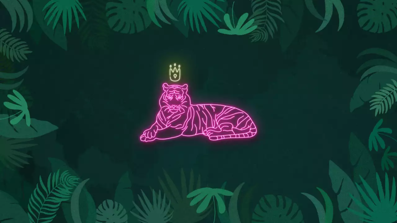 Wallpaper Poster Harimau Neon Hijau