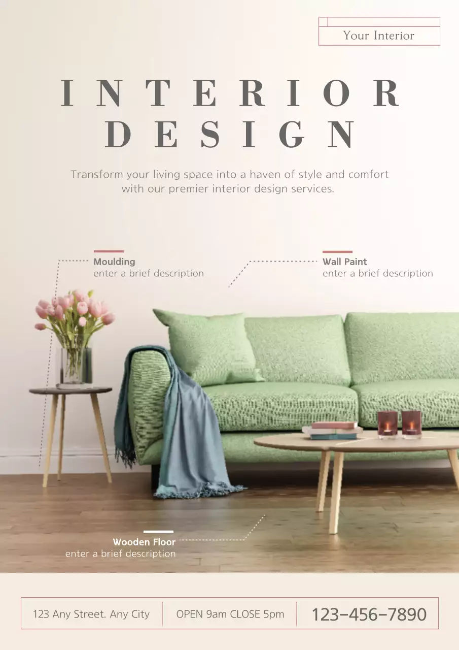 Beige Modern Interior Promotion Poster
