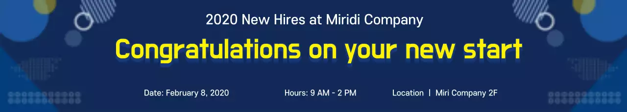 Banner de anúncio de novas contratações modernas em azul