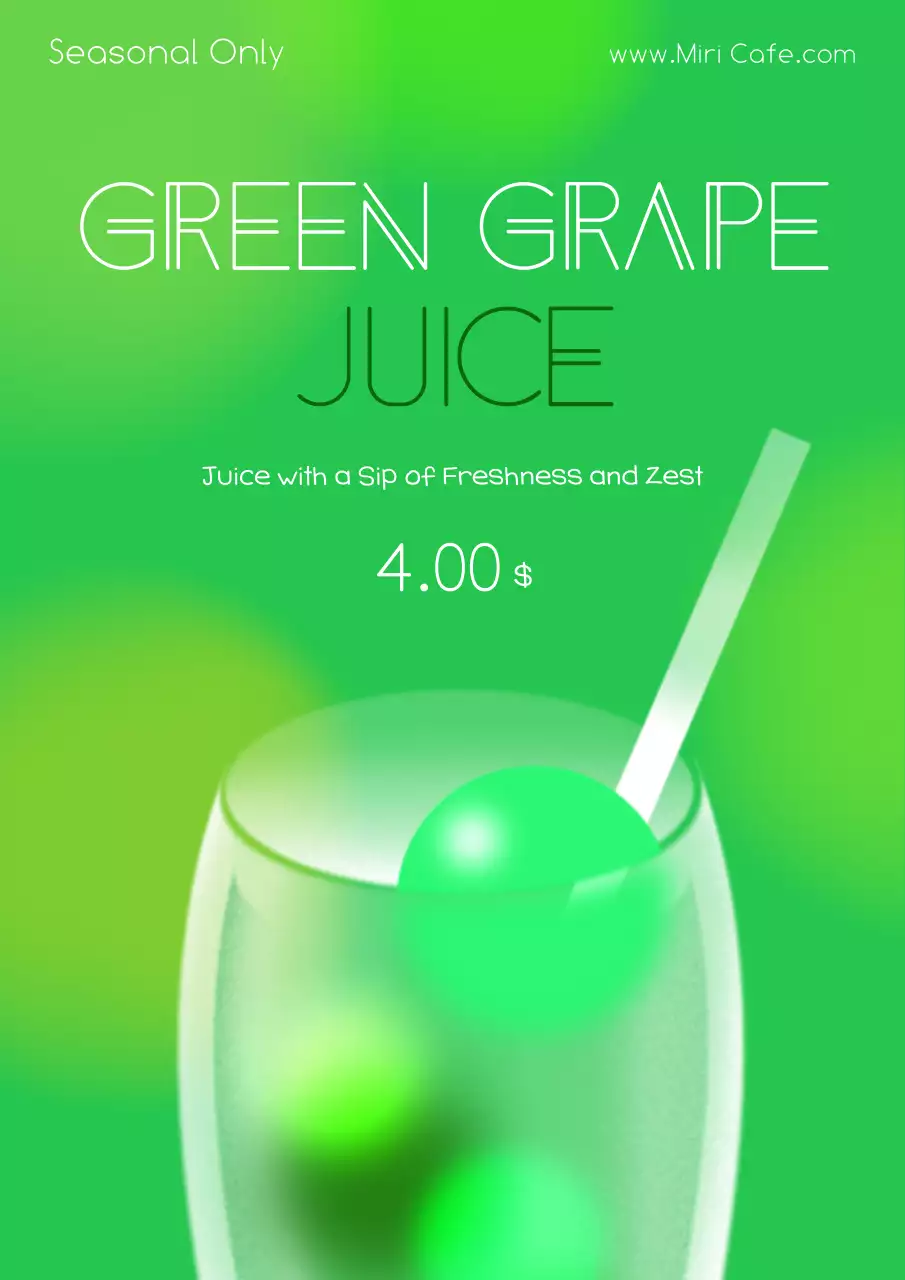 Green Modern Juice Promotion Poster
