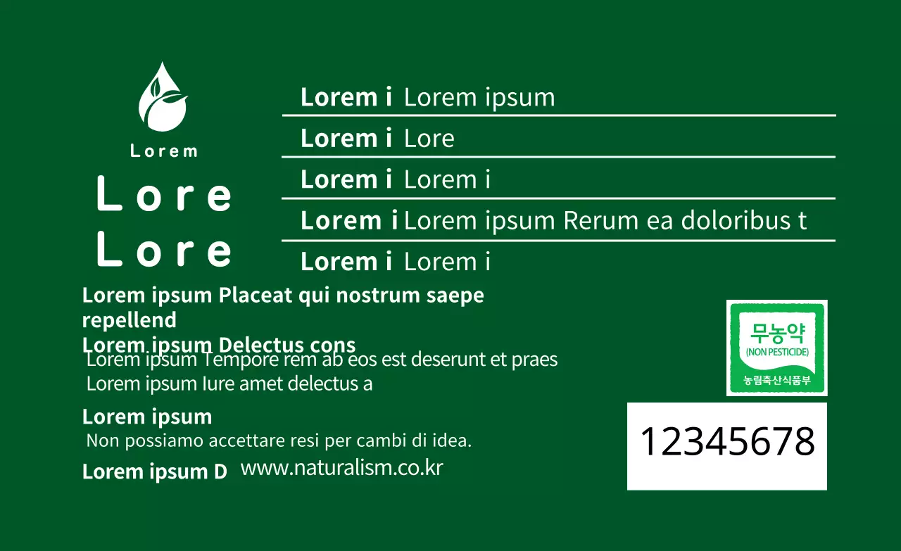 Etichetta di mais biologico con testo verde