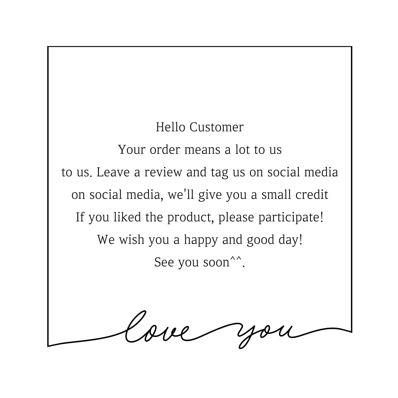 Konsep bingkai tulisan tangan yang sederhana dan emosional, terima kasih atas pesan yang disampaikan