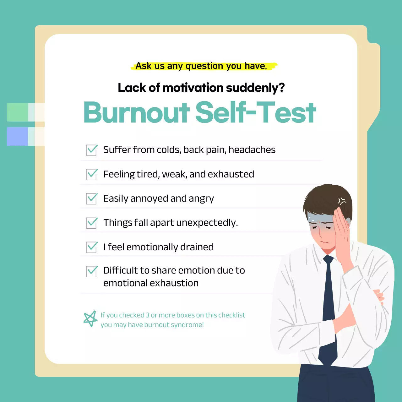 Mint Minimal Burnout Guide Social Media Post