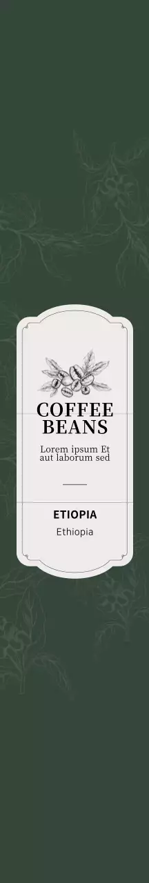 Ilustrasi hijau kemasan biji kopi antik