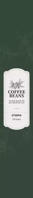 Ilustrasi hijau kemasan biji kopi antik