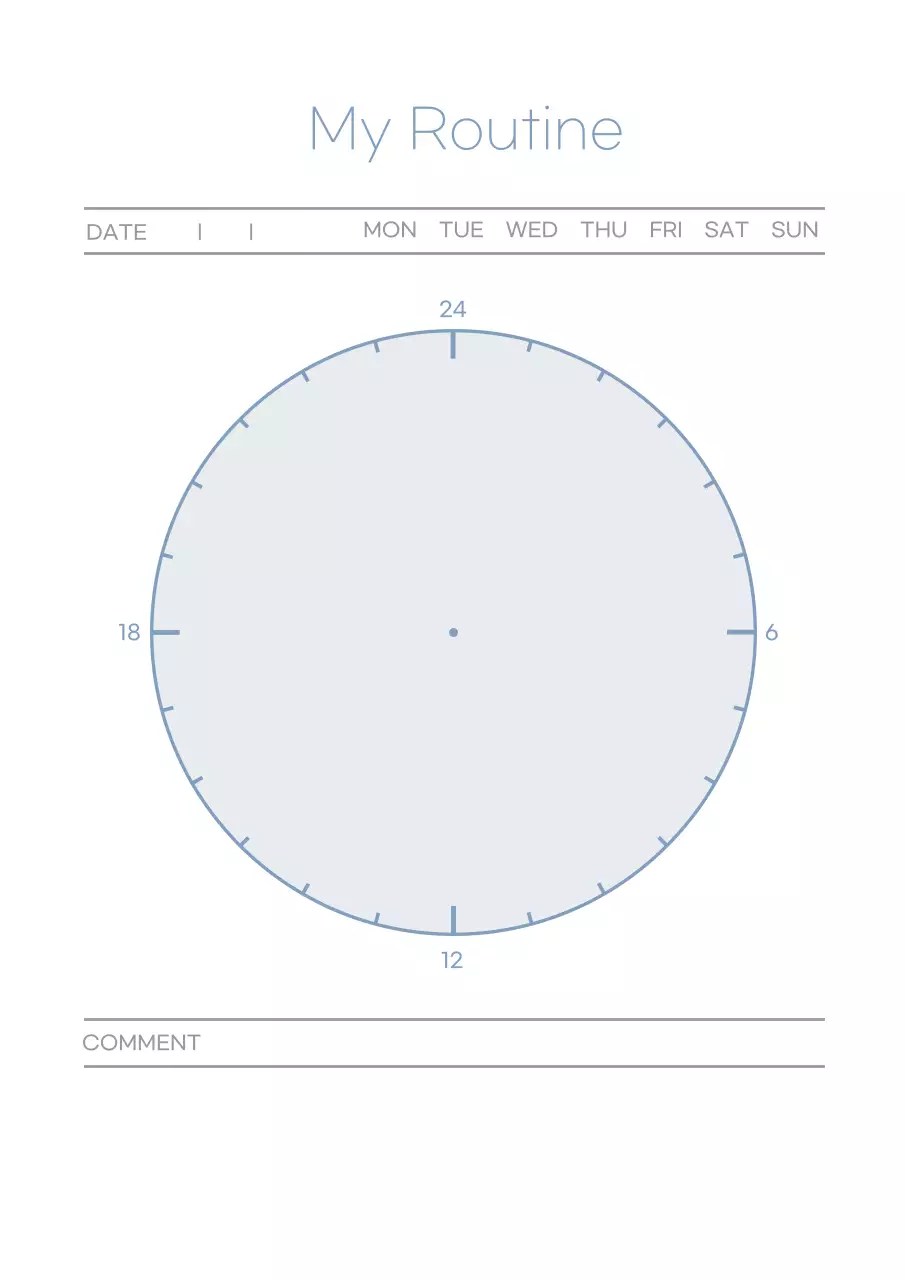 Blue Minimalist Routine Planner Poster