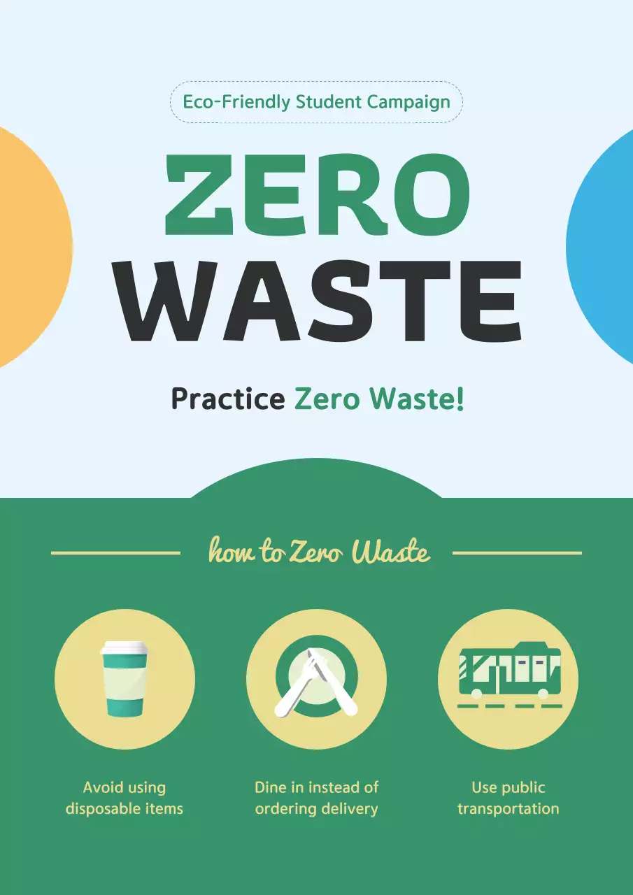 Green Minimal Waste Promotion Poster