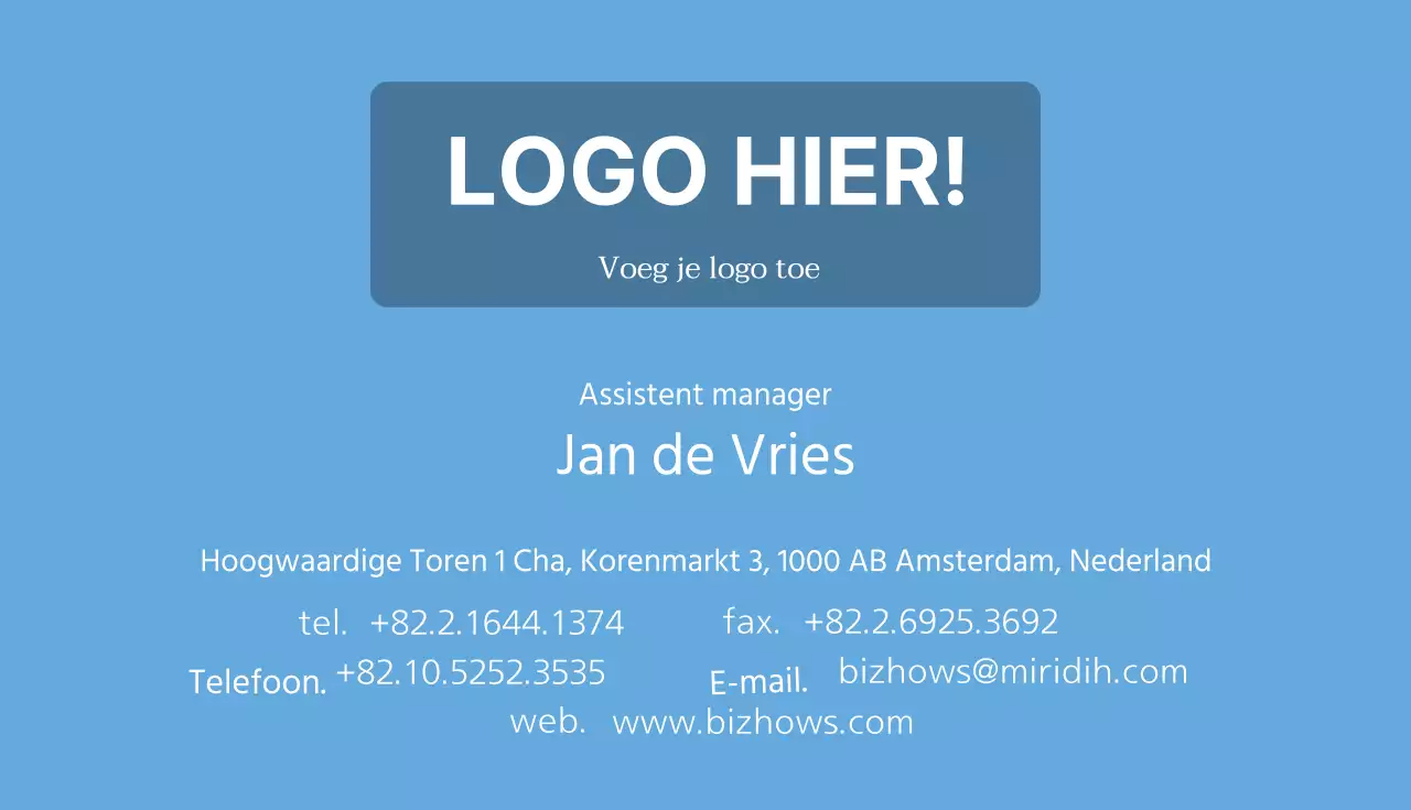 Eenvoudig visitekaartje Sky