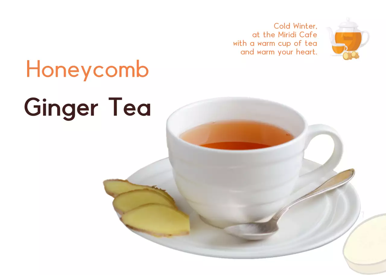 Transparent cafe ginger tea transparent sheet paper